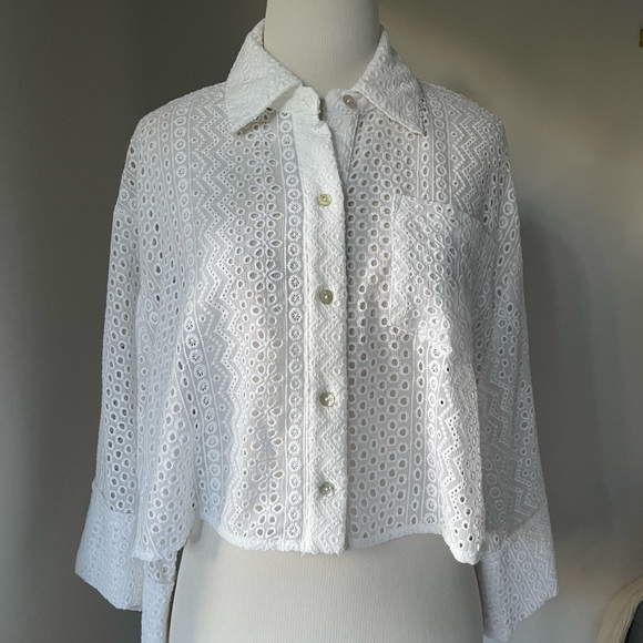 BCBGMaxAzria Eyelet Crop Top - Picture 2 of 6